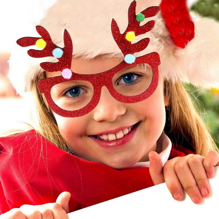 Gafas de Papá Noel, reno y muñeco de nieve 6