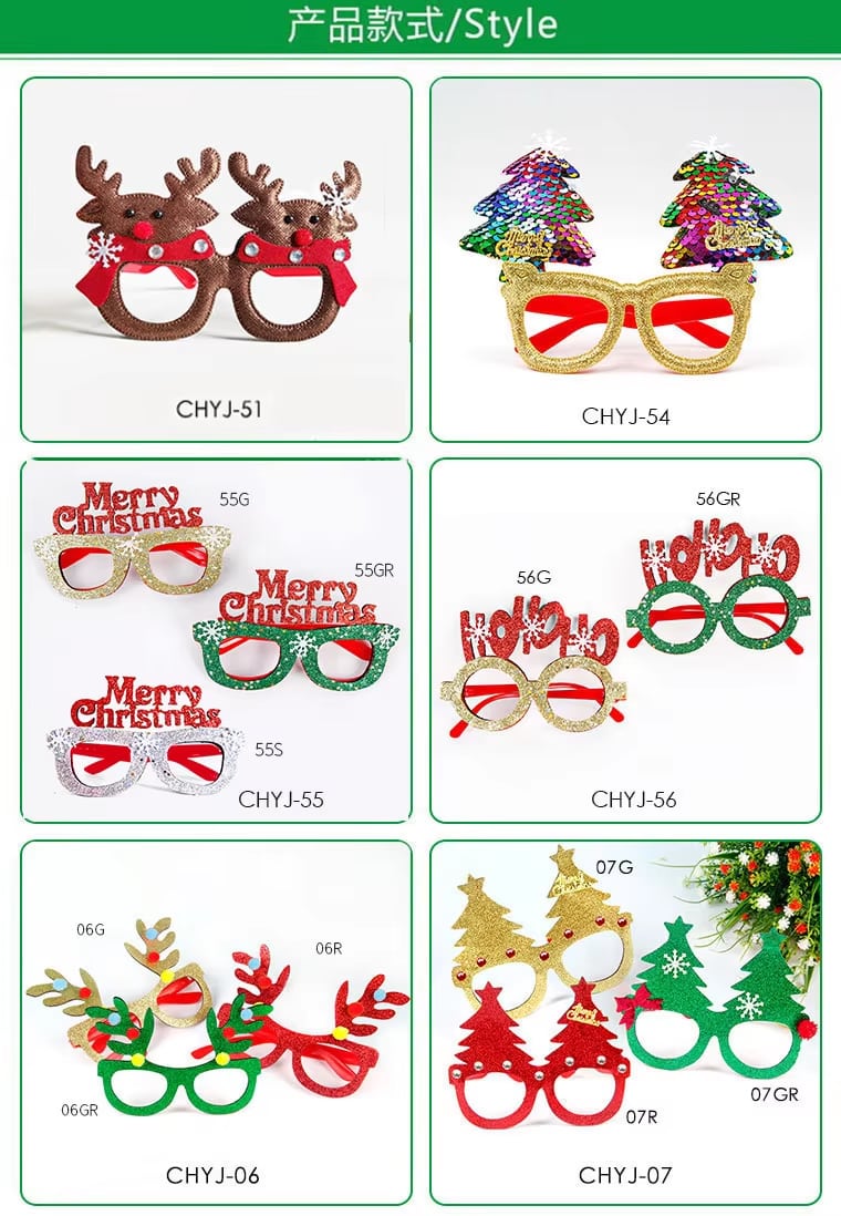 Gafas de Papá Noel, reno y muñeco de nieve · referencia de imagen 3