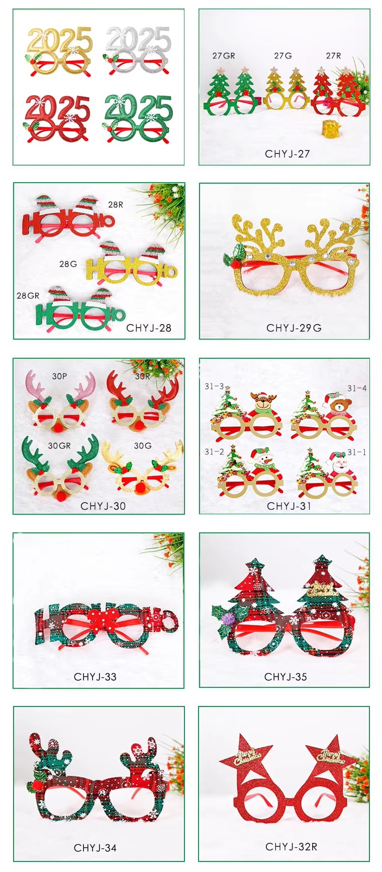 Gafas de Papá Noel, reno y muñeco de nieve · referencia de imagen 7