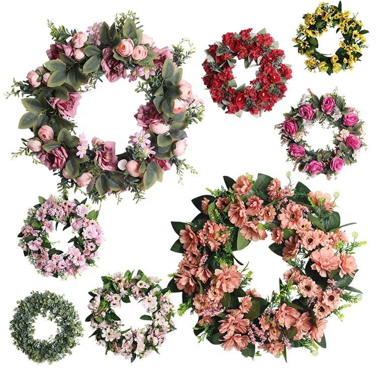 Colección de coronas florales decorativas