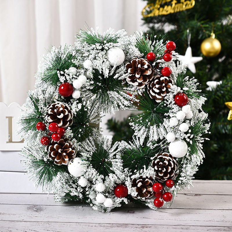 Colección de coronas navideñas estilo pino 4