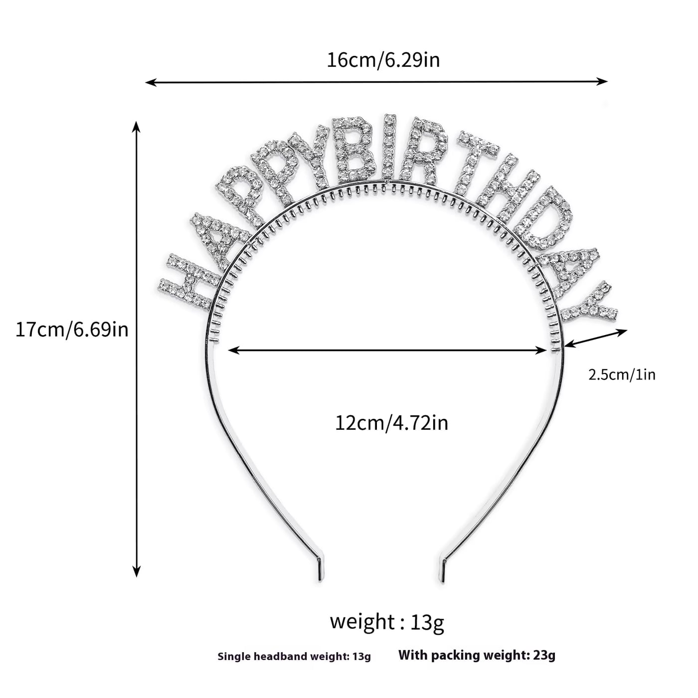 Diadema con letras Happy Birthday · referencia de imagen 2