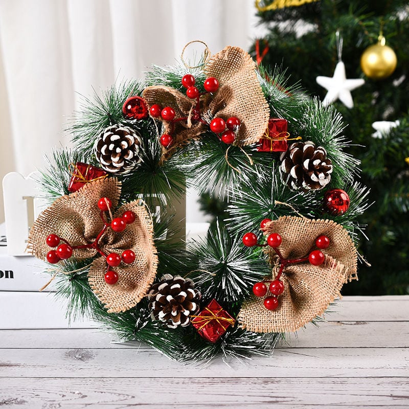 Colección de coronas navideñas estilo pino 3