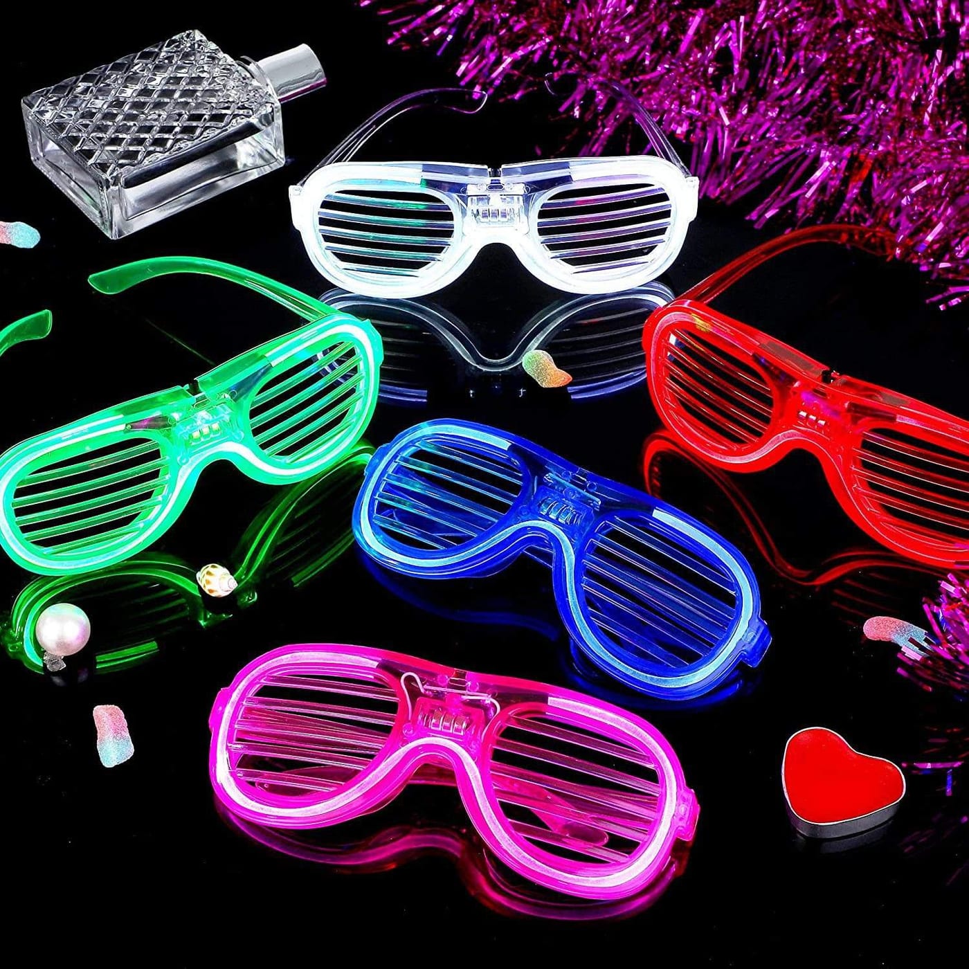 Neon Glow Glasses, 5 Colours
